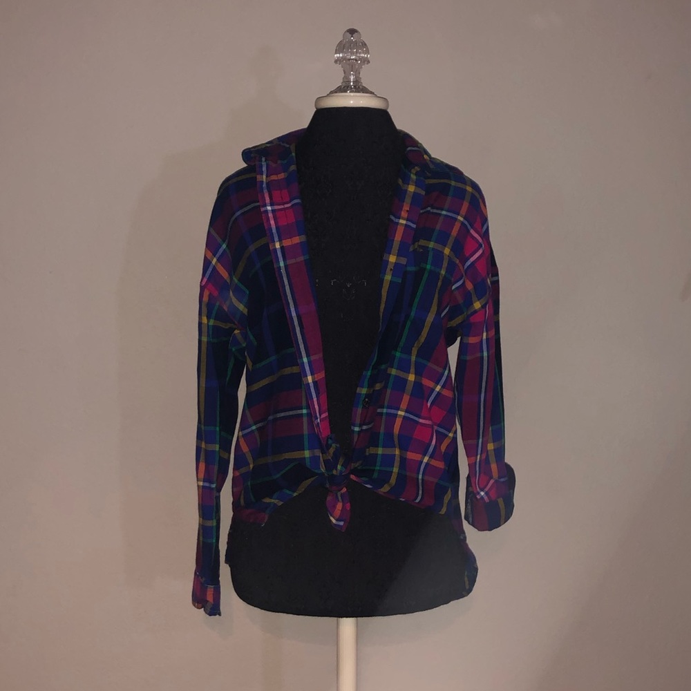 3/$12 Old Navy Women’s Plaid Boyfriend Shirt sizeS